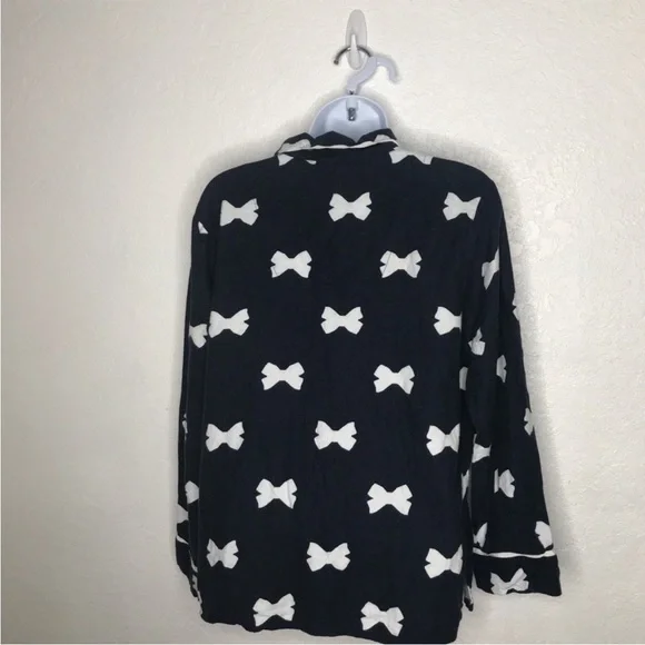 Kate Spade Bow Pajama Top Black Top XL - Picture 8 of 8